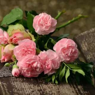 Букет, скромный, розы, стол, красота, прекрасное, счастье