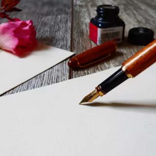 Чернила, роза, перо, ручка, писать, истории, бумага