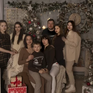 Анна Петрова, семья, Новый год, праздник, 2022