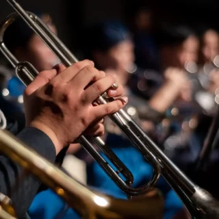 Оркестр духовой, трубачи, трубы, музыка, концерт